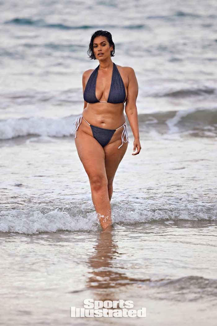 Jennifer Atilémile was photographed by Derek Kettela in Puerto Rico. Swimsuit byToxic Sadie Swimwear.